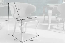 Eleganter Stuhl MODERN BAROCK II edel-grau Samt Edelstahlbeine