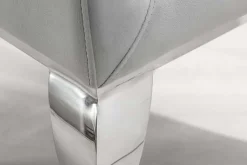 Eleganter Stuhl MODERN BAROCK edel-grau Samt Stuhlbeine aus Edelstahl