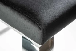 Eleganter Stuhl MODERN BAROCK schwarz Samt Stuhlbeine aus Edelstahl