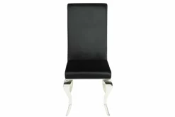 Eleganter Stuhl MODERN BAROCK schwarz Samt Stuhlbeine aus Edelstahl