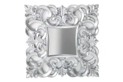 Eleganter Wandspiegel VENICE 75x75cm silber antik Barockstil