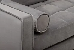Elegantes Ecksofa COZY VELVET 260cm grau Samt Federkern 3-Sitzer