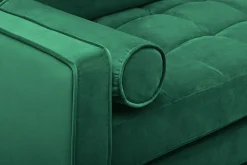 Elegantes Ecksofa COZY VELVET 260cm smaragdgrün Samt Federkern 3-Sitzer