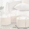 Elegantes 3er Set Windlicht LIMOTION Teakholz Outdoor Teelicht Kerzenhalter