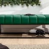 Elegante Sitzbank PETIT BEAUTÉ 110cm smaragdgrün Samt schwarzes Gestell