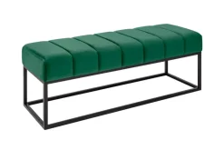 Elegante Sitzbank PETIT BEAUTÉ 110cm smaragdgrün Samt schwarzes Gestell