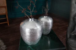 Elegantes Vasen 2er Set ORIENTAL 33cm silber in Handarbeit verziert