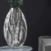 Elegante Vase ORGANIC ORIENT 44cm silber Hammerschlag Design