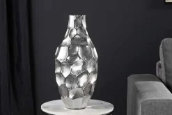 Elegante Vase ORGANIC ORIENT 45cm silber Hammerschlag Design