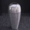 Elegante Vase ORIENTAL 50cm silber im Wild Hammerschlag Design