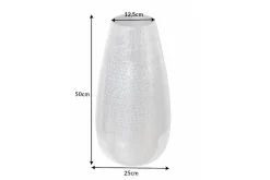 Elegante Vase ORIENT 50cm silber im Grid Hammerschlag Design