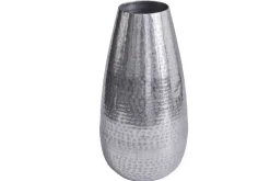 Elegante Vase ORIENT 50cm silber im Grid Hammerschlag Design