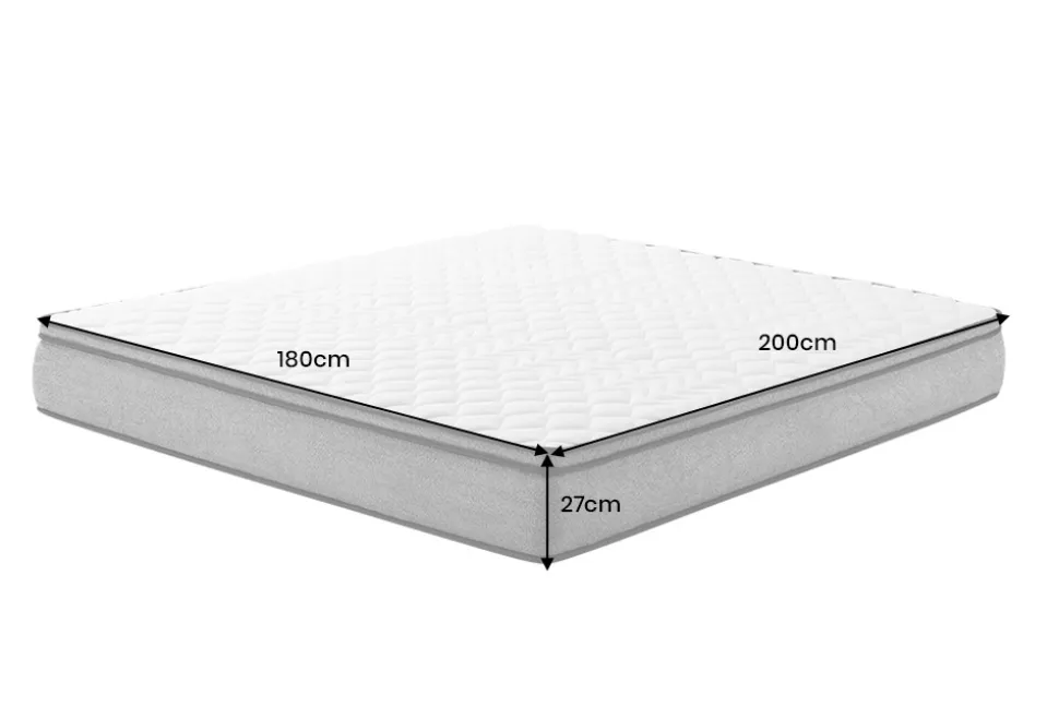 Ergonomische Boxspringmatratze CLOUD FLEX 180x200cm greige Tonnentaschenfederkern 9-Zonen