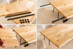 2er Set Ansteckplatten WILD OAK 50cm natur Wildeiche geölt Massivholz Esstisch Verlängerung Baumkante