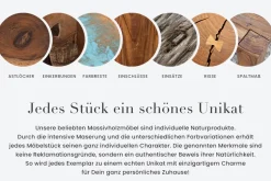 3er Set Beistelltisch ELEMENTS 40cm braun Sheesham Massivholz stone finish Metall