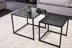 2er Set Beistelltische SLIM LINE 50cm graphit Metall Couchtische