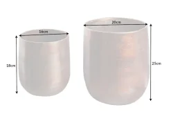 2er Set Blumentopf FLOWERS L 15/20cm Metall kupfer geflammt