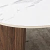 2er Set Couchtische OSAKA 120cm weiß Marmor Keramik Walnuss