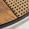 2er Set Couchtisch VIENNA LOUNGE 70cm rund Mangoholz massiv Wiener Geflecht Metall schwarz