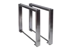 2er Set Tischgestell U-FRAME 80cm Edelstahl gebürstet matt Tischbeine Kufe Esstisch