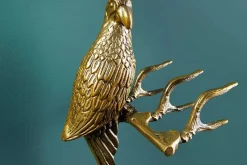 2er Set Wandgarderobe WILDLIFE BIRDS 45cm gold Metall Hammerschlag Design handmade