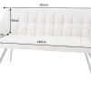 Esszimmer Sitzbank PAPILLON 165cm champagner beige mit Lehnen schwarzes Metallgestell