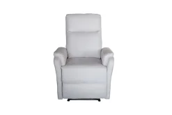 Exklusiver 1er Kinosessel HOLLYWOOD beige Strukturstoff elektrische Liegeposition