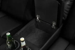 Exklusiver 5er Kinosessel HOLLYWOOD schwarz Ecksofa Getränkehalter Stauraum