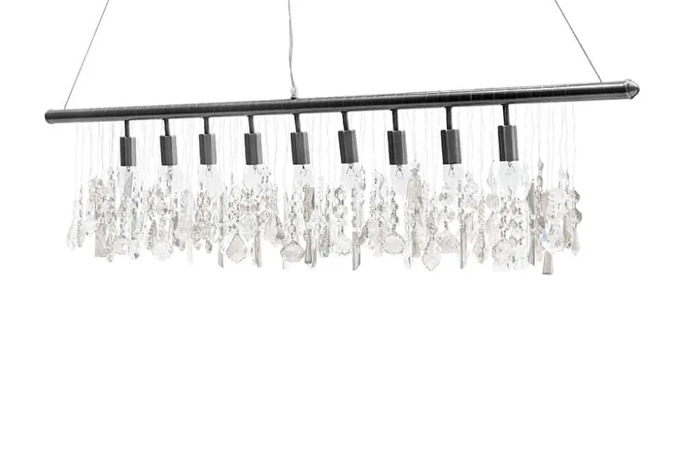 Extravagante Hängelampe DIAMONDS XL 120cm Kristall Lampe mit 9 Leuchten