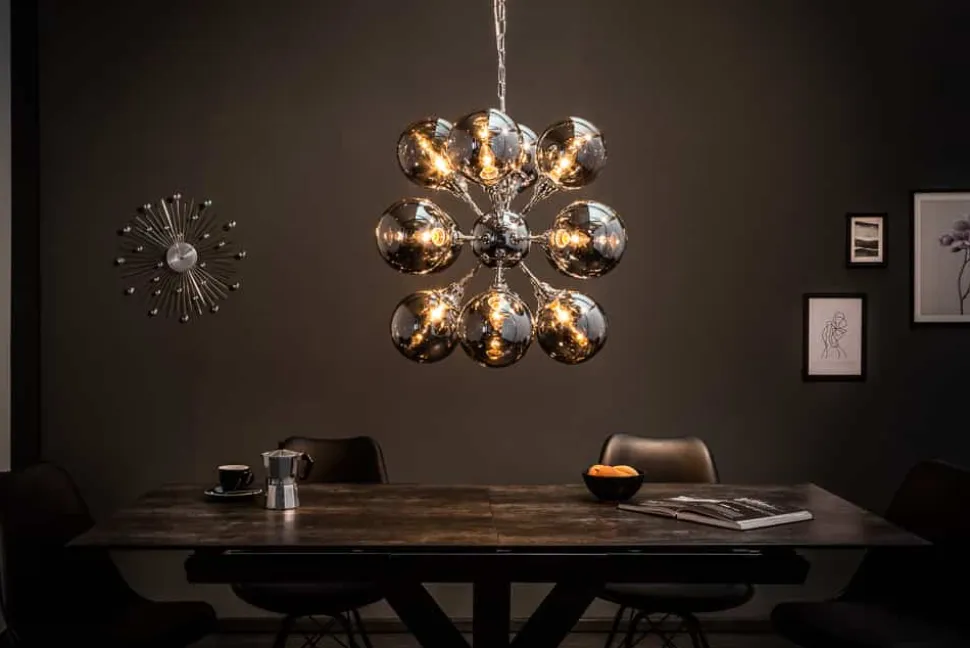 Extravagante Hängeleuchte GALAXY 72cm silber Hängelampe Modern Design