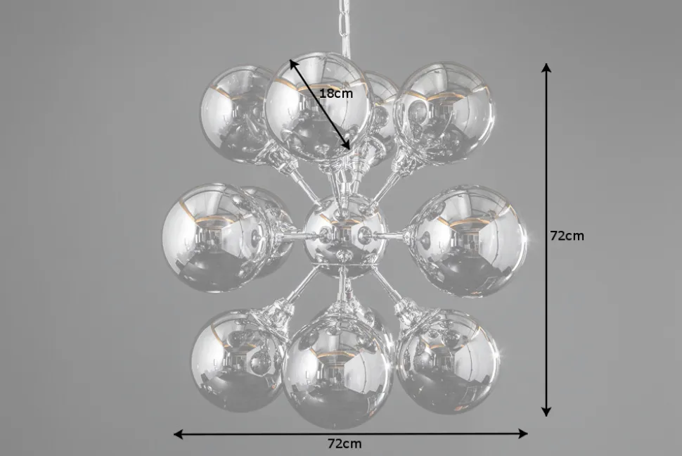 Extravagante Hängeleuchte GALAXY 72cm silber Hängelampe Modern Design