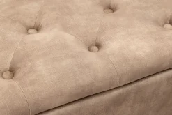 Extravagante Polsterbank EN VOGUE 120cm beige Samt mit Stauraum schwarze Metallbeine