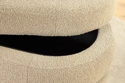 Extravagante Polsterbank VOGUE 115cm taupe Bouclé Sitzbank mit Stauraum