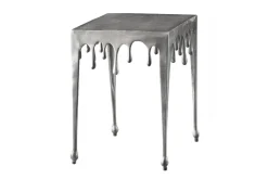 Extravaganter Beistelltisch LIQUID LINE S 34cm silber Tropfen-Design