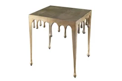 Extravaganter Couchtisch LIQUID LINE L 46cm gold Tropfen-Design