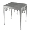 Extravaganter Couchtisch LIQUID LINE L 46cm silber Tropfen-Design