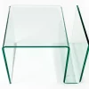 Extravaganter Glas Couchtisch FANTOME 50cm Beistelltisch mit Ablage für Magazine transparent