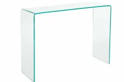 Extravaganter Glas Konsolentisch FANTOME 100cm transparent Schreibtisch Ganzglastisch