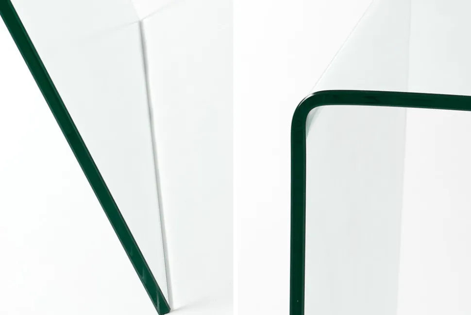 Extravaganter Glas Schreibtisch FANTOME 120cm transparent Esstisch Ganzglastisch