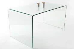 Extravaganter Glas Schreibtisch FANTOME 120cm transparent Esstisch Ganzglastisch