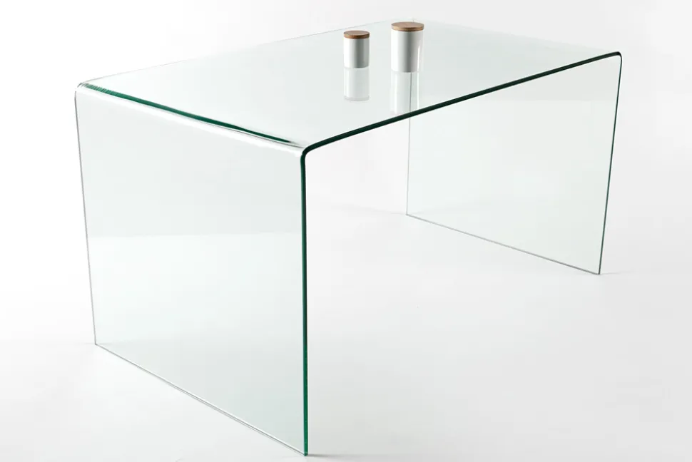 Extravaganter Glas Schreibtisch FANTOME 120cm transparent Esstisch Ganzglastisch