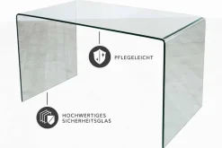 Extravaganter Glas Schreibtisch FANTOME 120cm transparent Esstisch Ganzglastisch