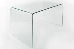 Extravaganter Glas Schreibtisch FANTOME 120cm transparent Esstisch Ganzglastisch