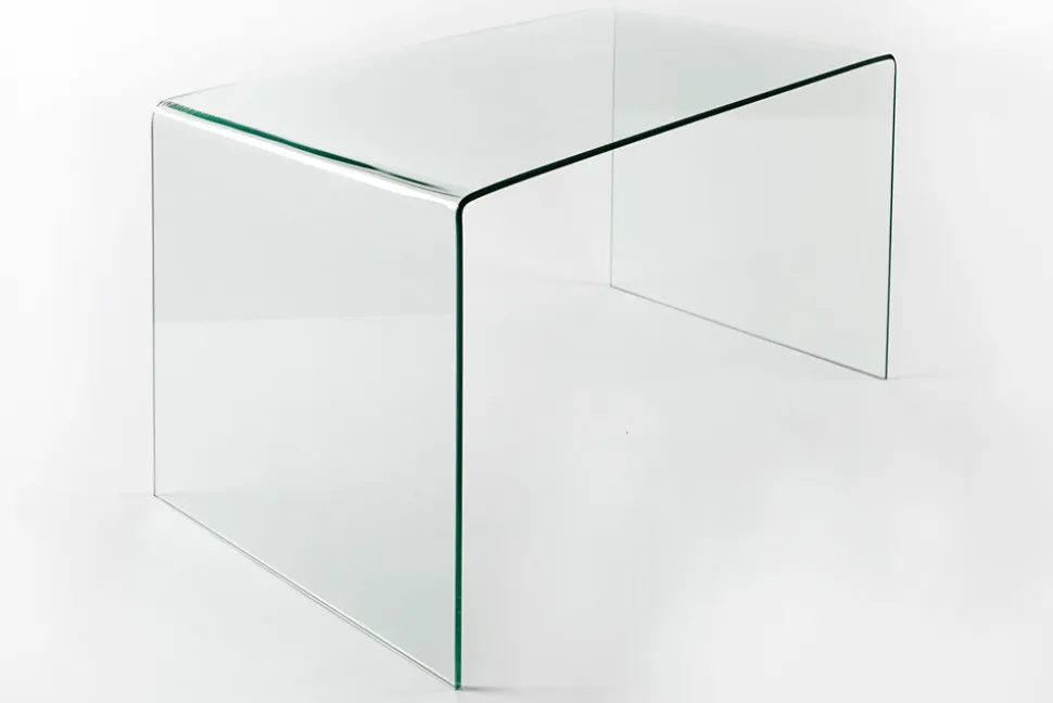 Extravaganter Glas Schreibtisch FANTOME 120cm transparent Esstisch Ganzglastisch