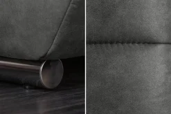 Extravaganter Hocker ELEGANCIA 110cm grau mit Ziersteppung