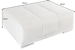 Extravaganter Hocker ELEGANCIA 110cm champagner beige Vogue Velours Samt Ziersteppung