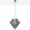 Extravaganter Kronleuchter KRISTALL 50cm edel-grau mit Glasprismen