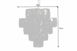Extravaganter Kronleuchter KRISTALL 50cm edel-grau mit Glasprismen