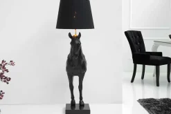 Extravagante Stehlampe BLACK BEAUTY 130cm schwarz Pferdefigur