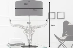 Extravagante Tischlampe EL TORO 68cm schwarz Stierkopf Tischleuchte